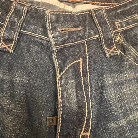 Rock Revival Jeans Mens 34 Casual Denim Embroided Distressed Boot Cut Pants - Picture 5 of 16